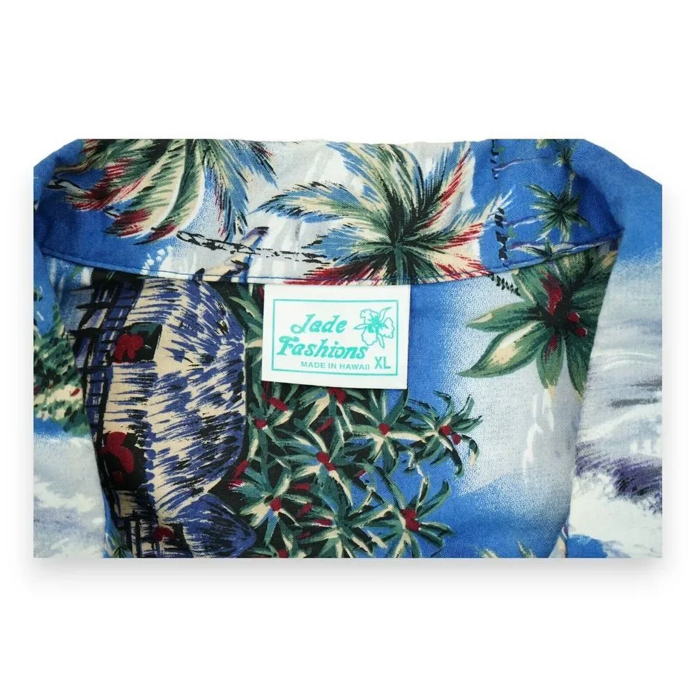 Jade Fashions Men's Hawaiian Aloha Camp‎ Shirt Button Up Short Sleeve Surf XL